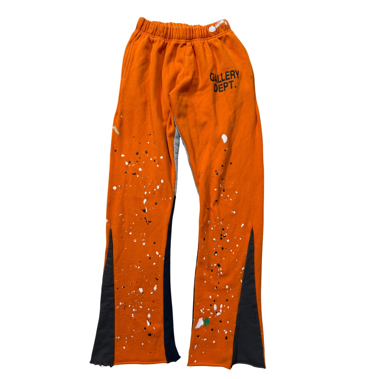 Gallery Dept Orange Paint Splatter Flare Sweatpants Size Small Made In Usa
